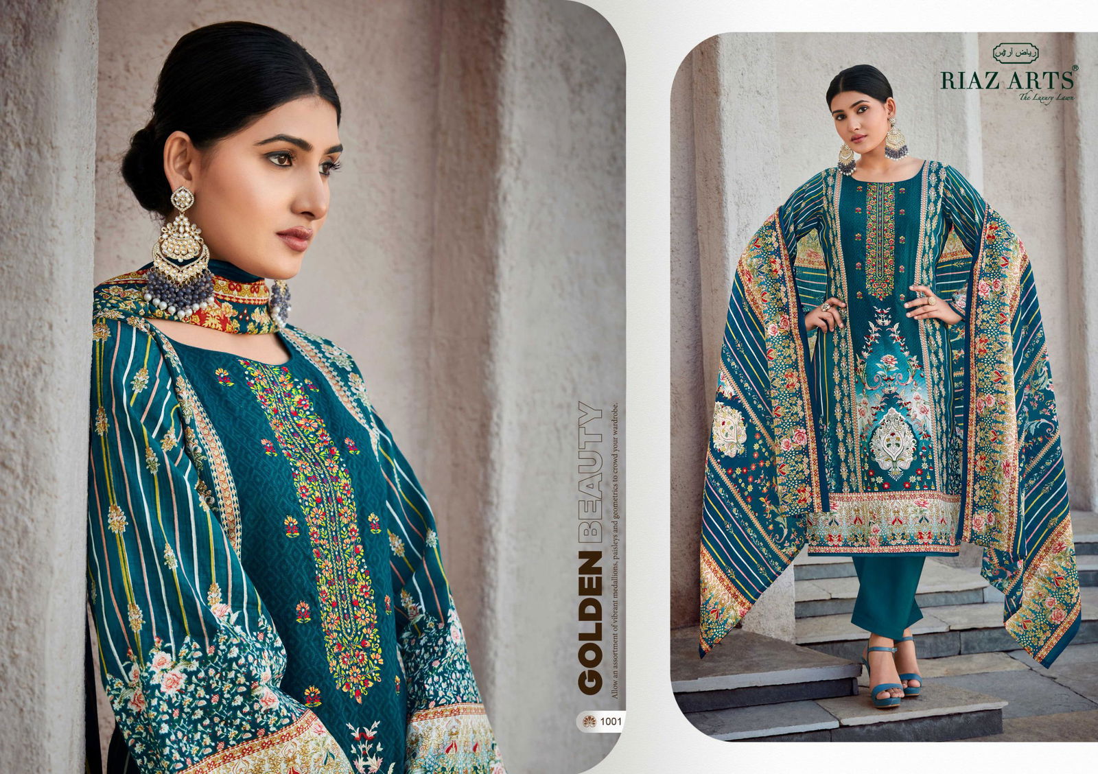 Mahjabeen By Riaz Arts Lawn Digital Printed Dress Material Exporters In India